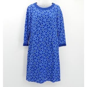 Lands' End Floral Lace Cotton Dress Size 10T Tall Blue Feminine Pretty Dainty